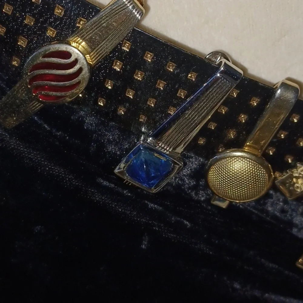 Vintage Cufflinks and Tie Clips, including storage box